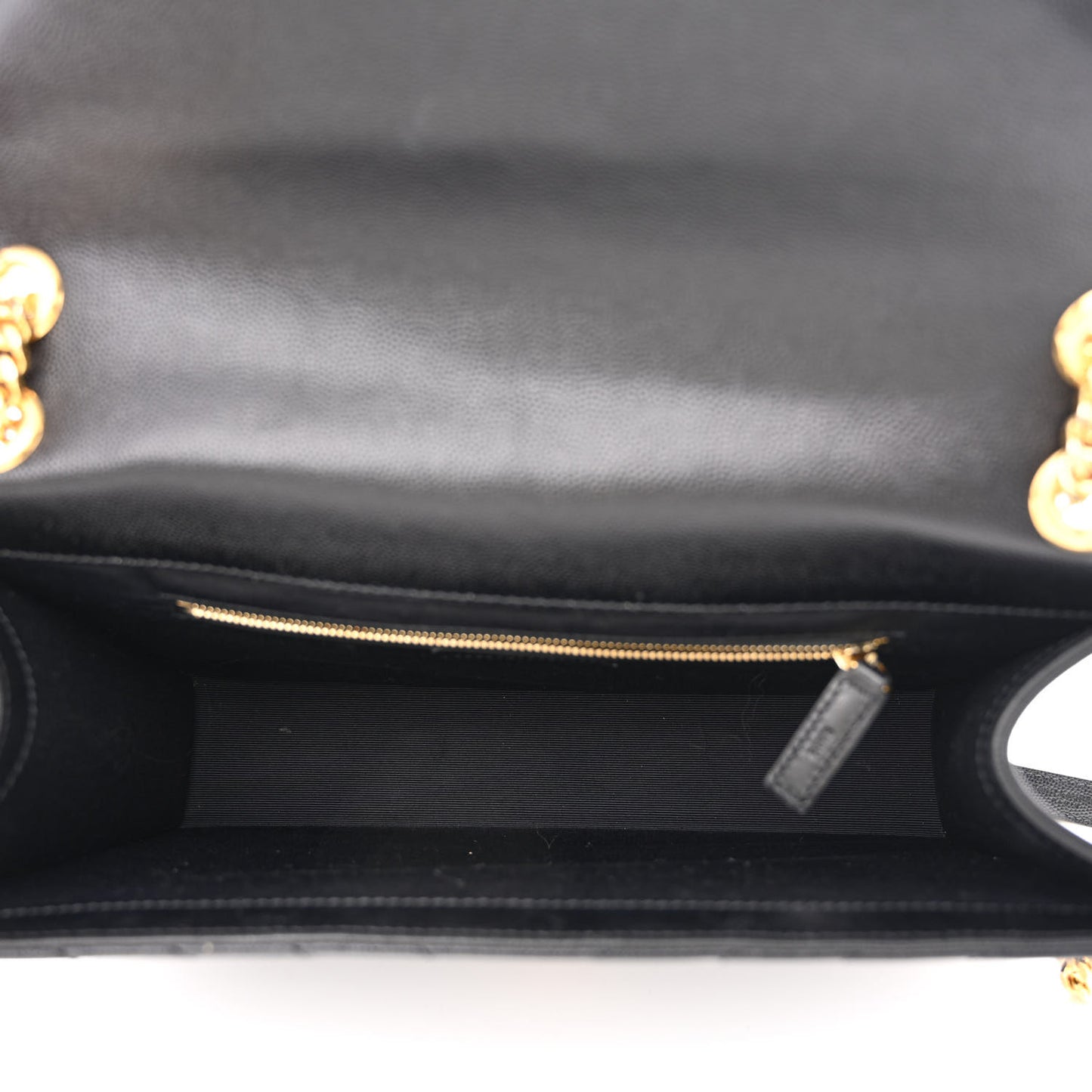 Grain De Poudre Matelasse Chevron Large Monogram Satchel Black