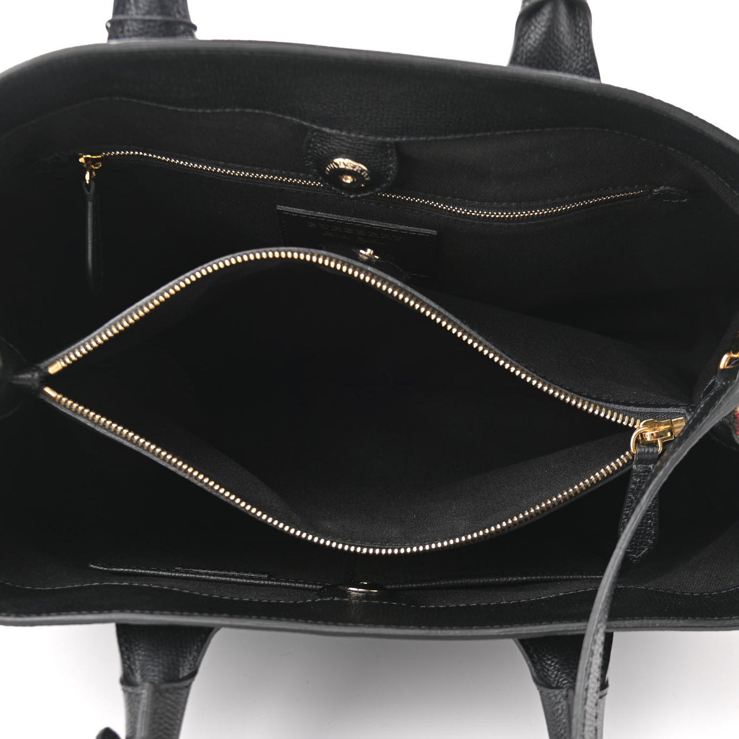 Grainy Calfskin House Check Large Banner Tote Black