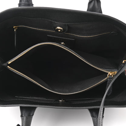 Burberry Grainy Calfskin House Check Large Banner Tote Black 5 of 11