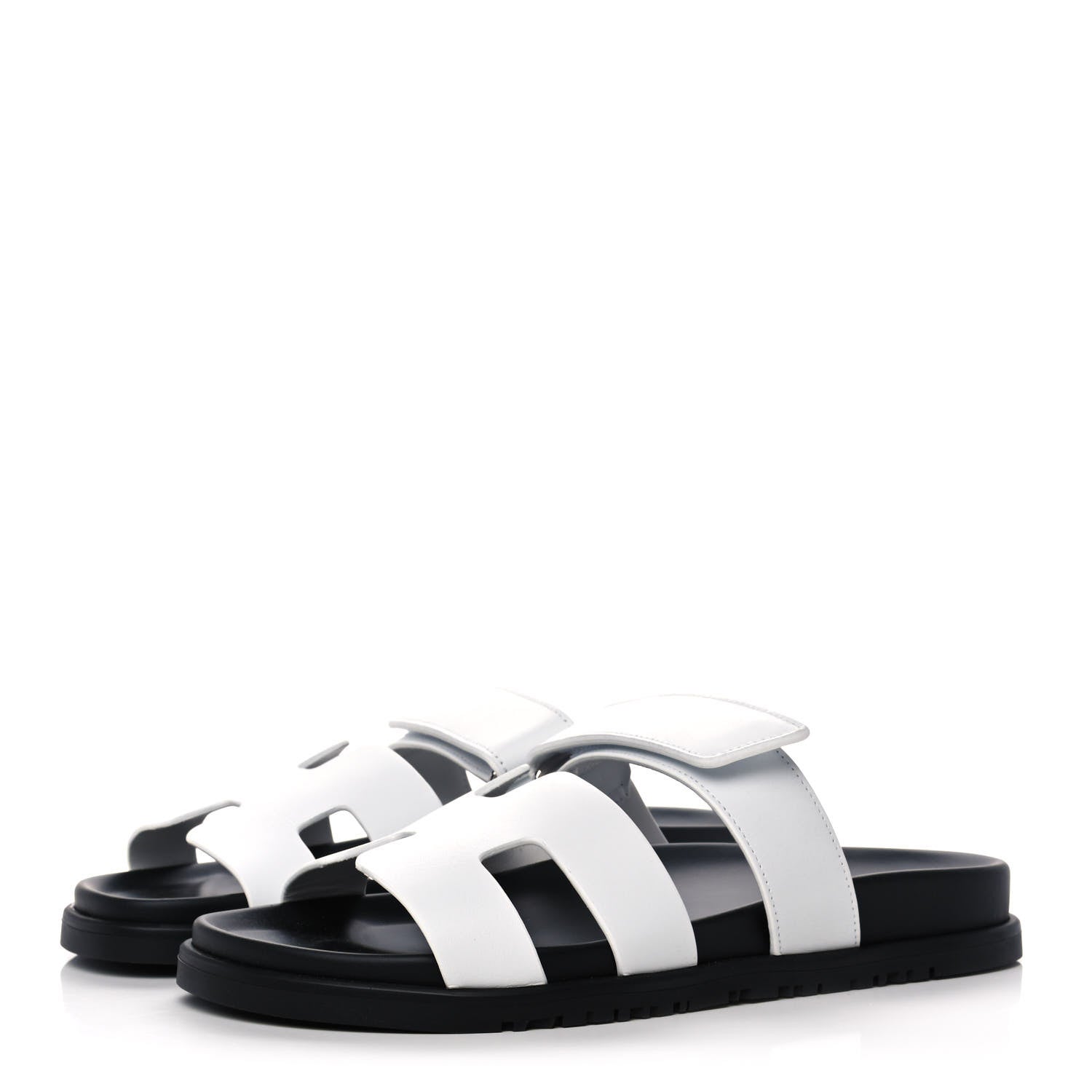 Hermes Calfskin Womens Chypre Sandals 39.5 White 3 of 10
