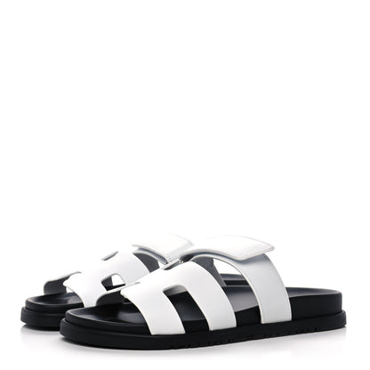 Hermes Calfskin Womens Chypre Sandals 39.5 White 3 of 10