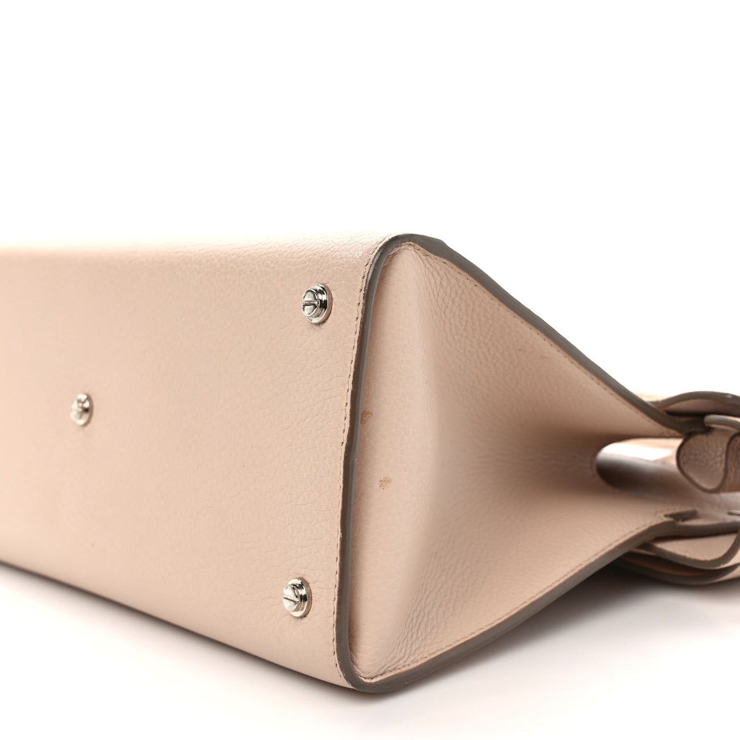 Grained Calfskin Small Horizon Satchel Beige