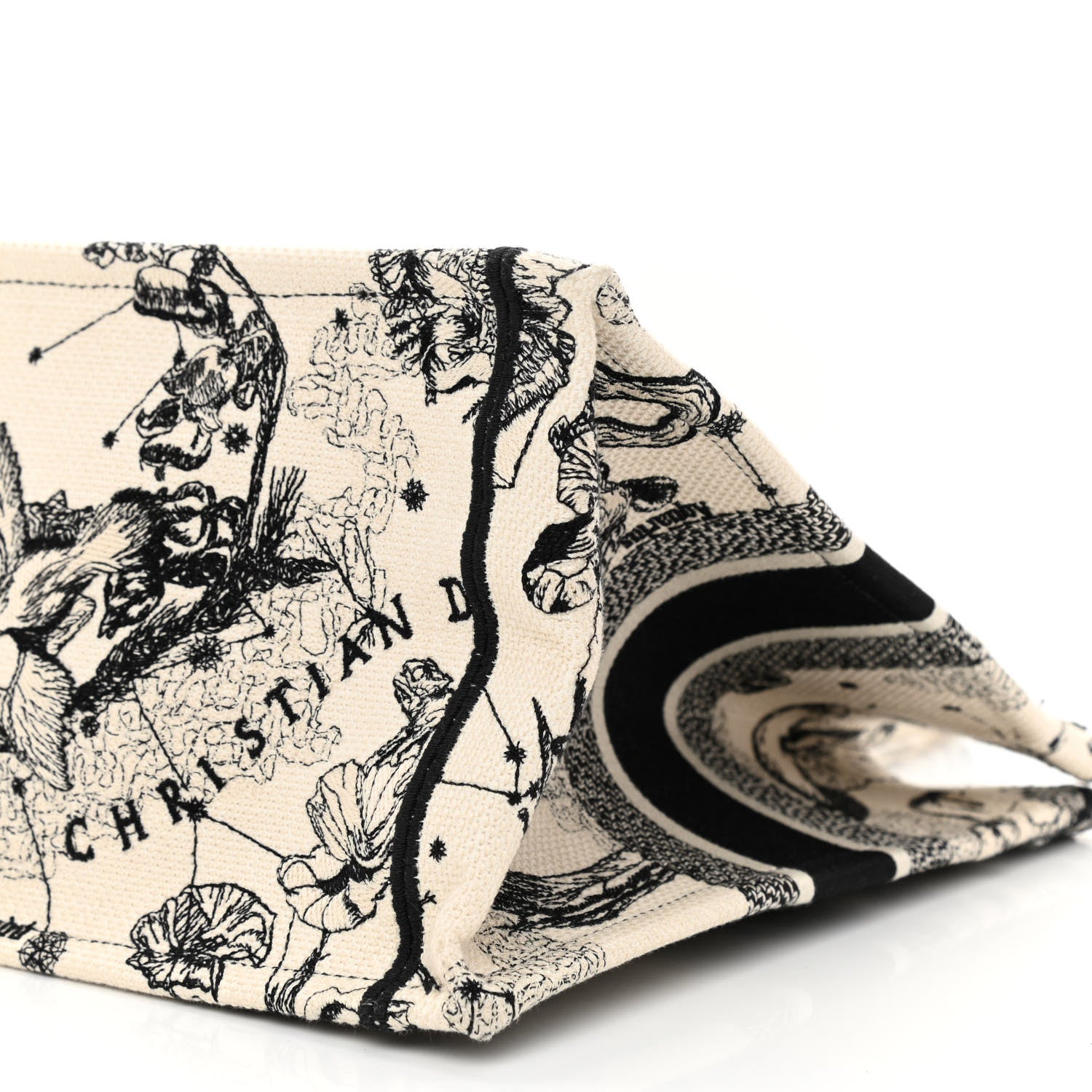 Christian Dior Canvas Zodiac Toile De Jouy Embroidered Medium Book Tote Latte 8 of 9