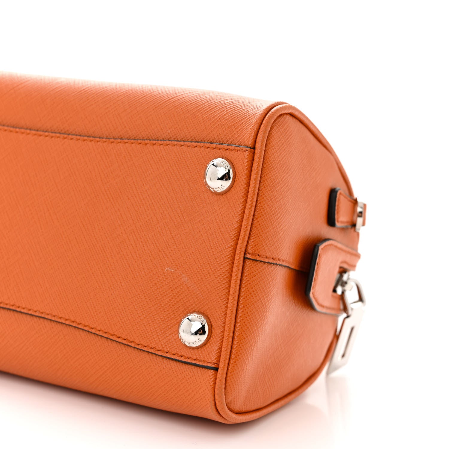 Prada Saffiano Lux Top Handle Crossbody Bag Papaya 10 of 10