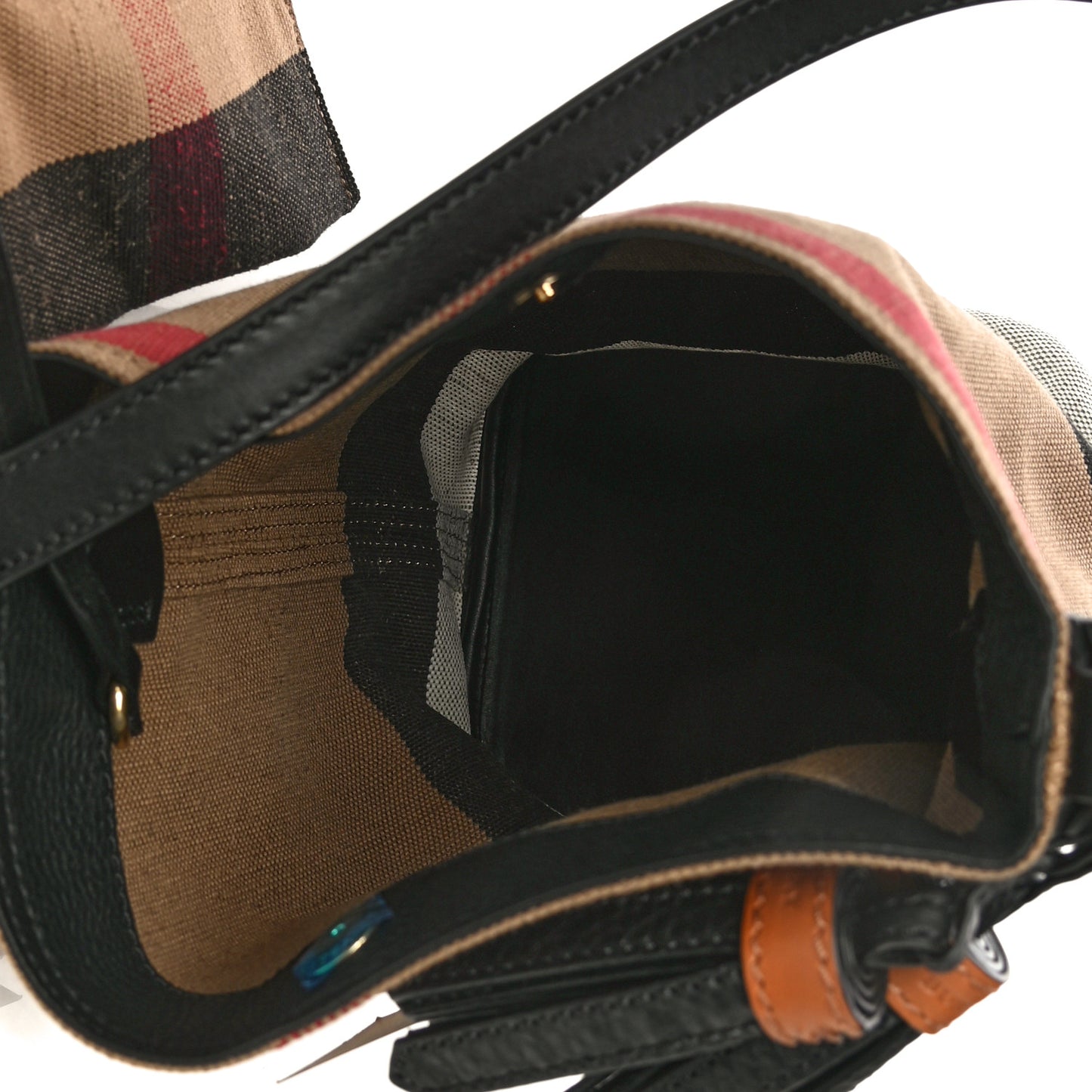 Canvas Mega Check Mini Ashby Tassel Crossbody Black