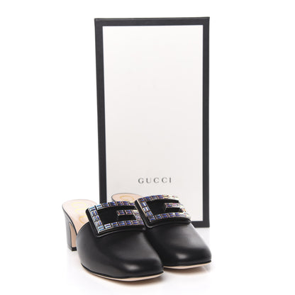 Gucci Malaga Kid Crystal Square G Madelyn Mules 36.5 Black 9 of 9