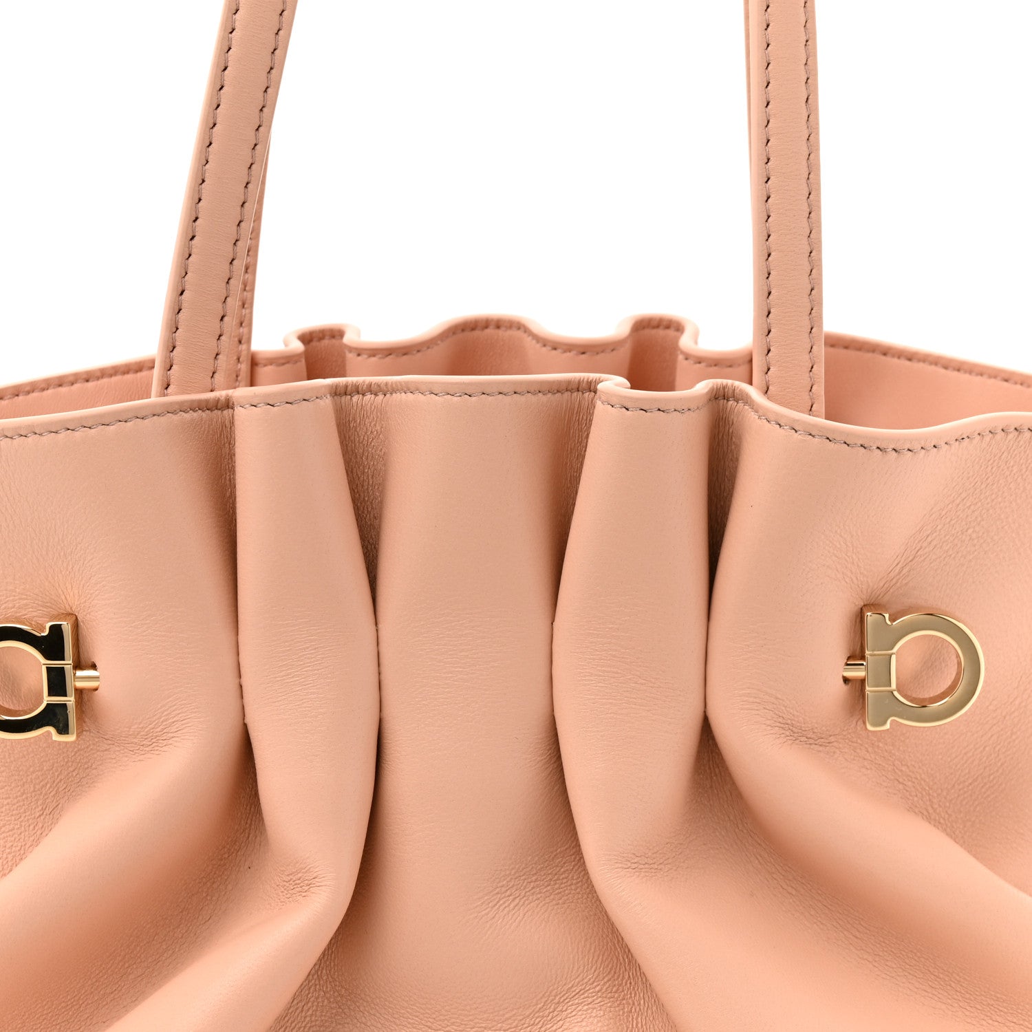 Salvatore Ferragamo Lambskin Small Dumpling Soft Bag Pink 7 of 9