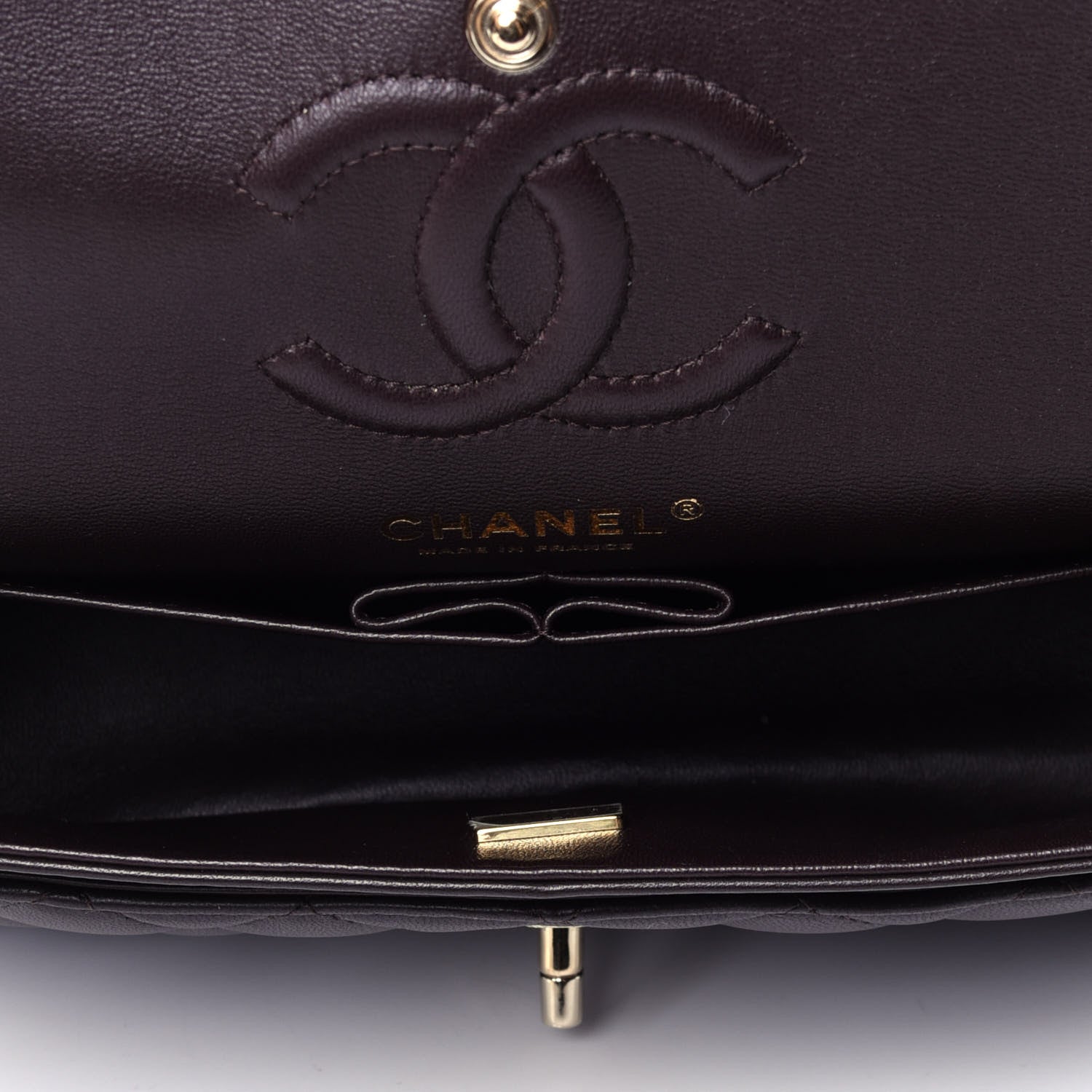 Chanel Lambskin Quilted Small Double Flap Dark Brown 3 of 4