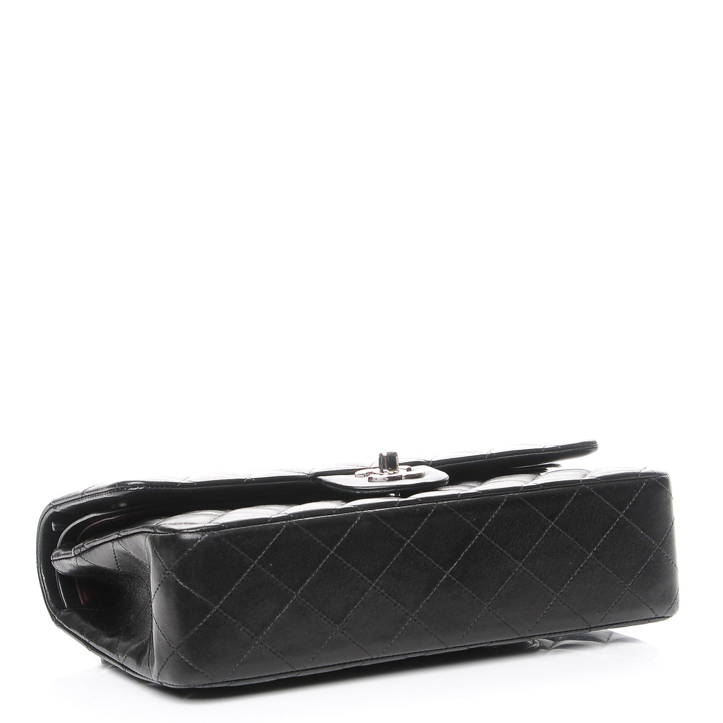 Lambskin Quilted Medium Double Flap Black