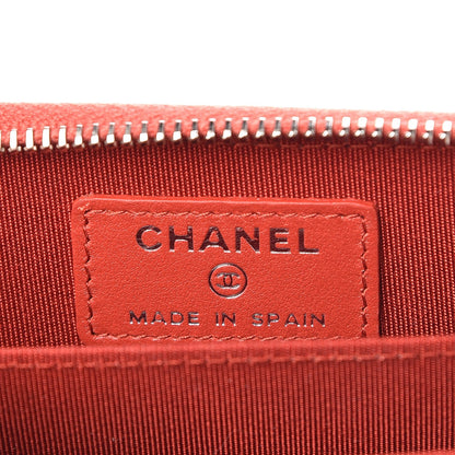 Chanel Caviar Quilted Zip Coin Purse Red 6 of 8