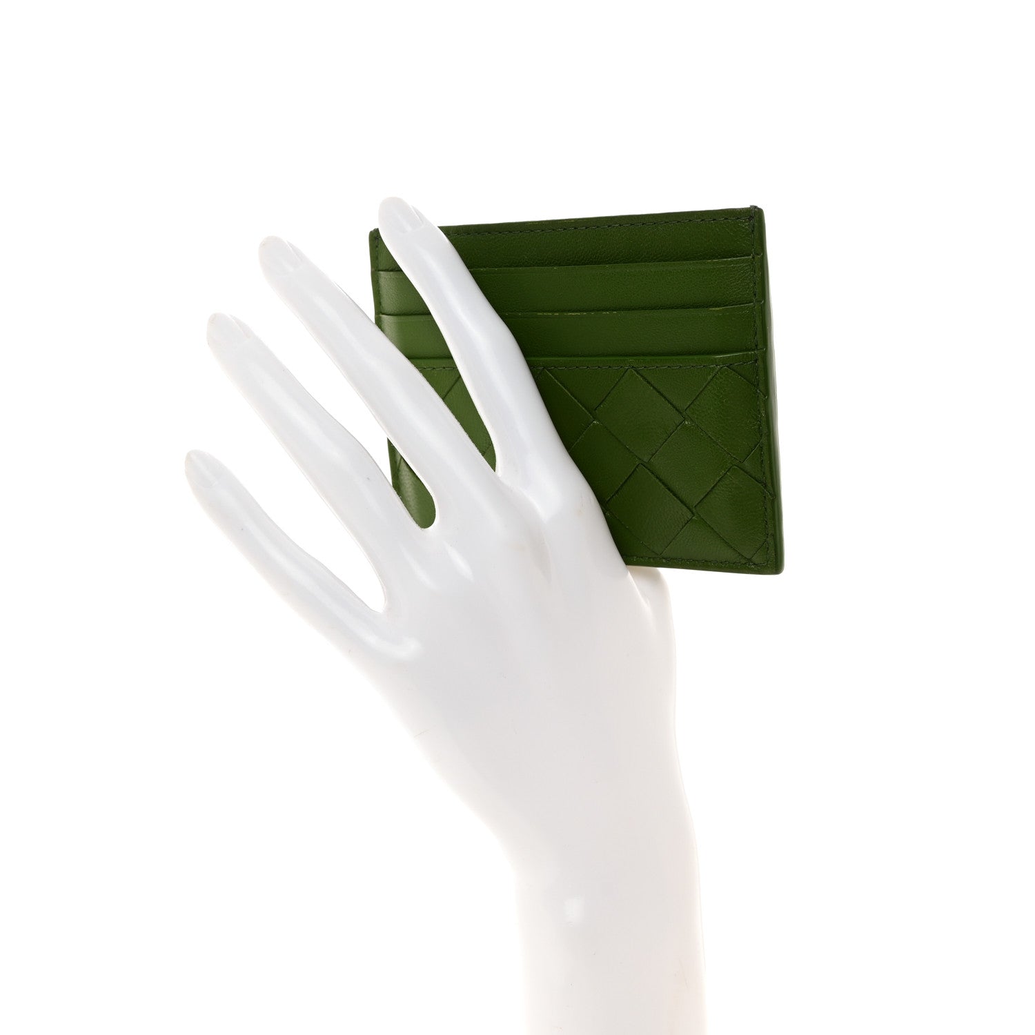 Bottega Veneta Nappa Intrecciato Card Holder Green 2 of 10