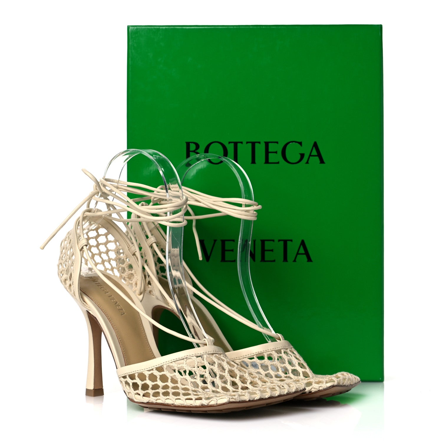 Bottega Veneta Mesh Nappa Stretch Ankle Tie Sandals 38 Toile 9 of 9