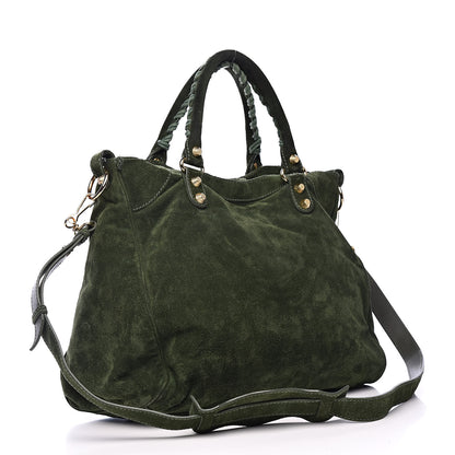 Balenciaga Baby Daim Suede Giant 12 Gold Hardware Velo Vert Militaire 3 of 18