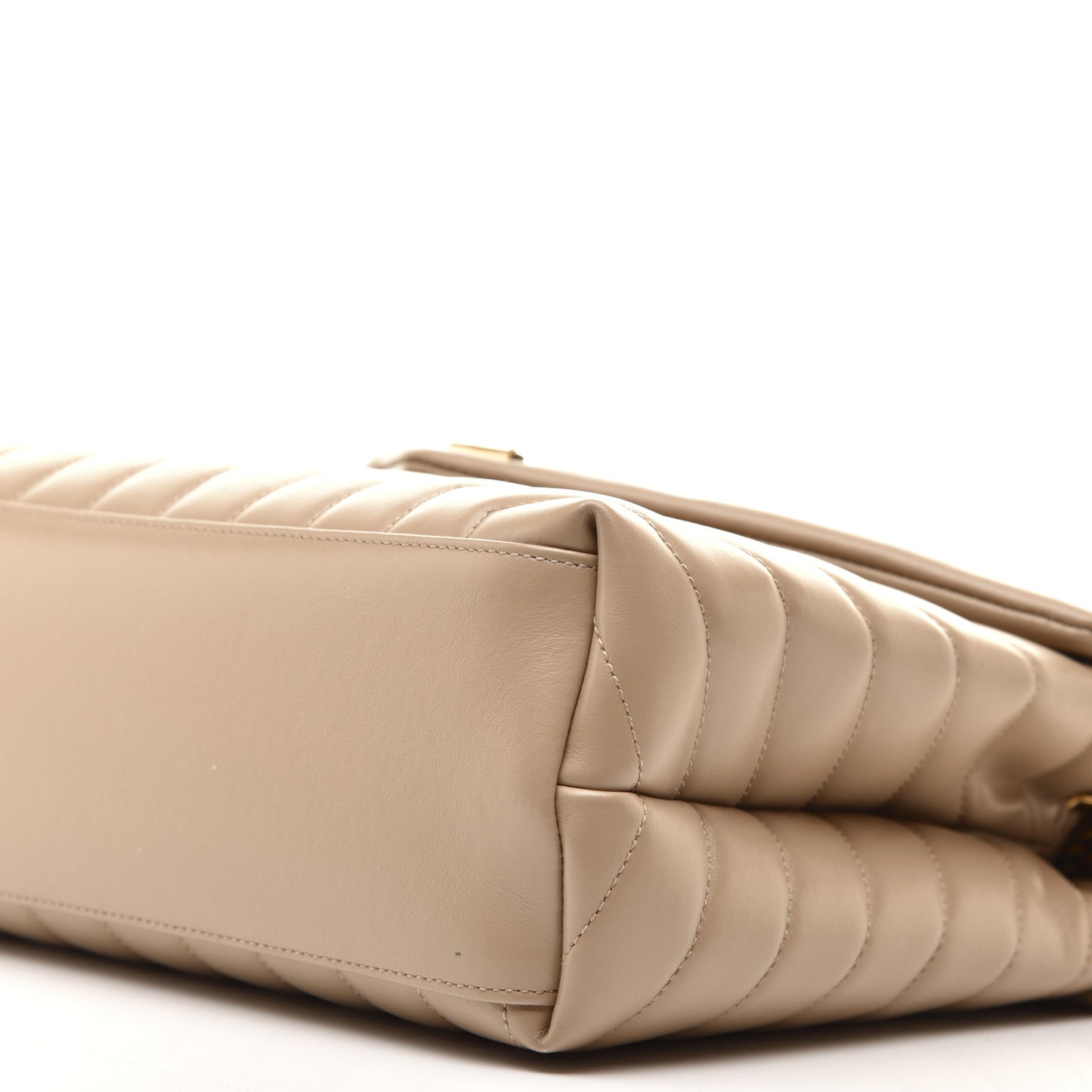 Calfskin Y Quilted Monogram Medium Loulou Chain Satchel Dark Beige