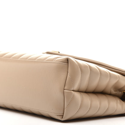 Saint Laurent Calfskin Y Quilted Monogram Medium Loulou Chain Satchel Dark Beige 8 of 8