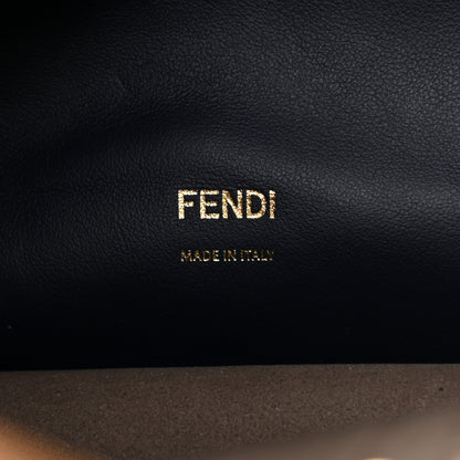 Fendi Vitello Grace Suede Large Flip Tote Midnight Marrone 7 of 11