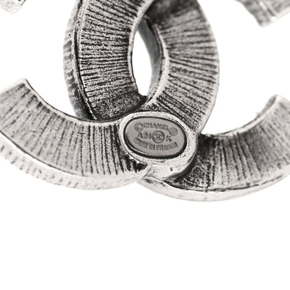 Chanel Ruthenium Twisted CC Earrings Silver 4 of 5