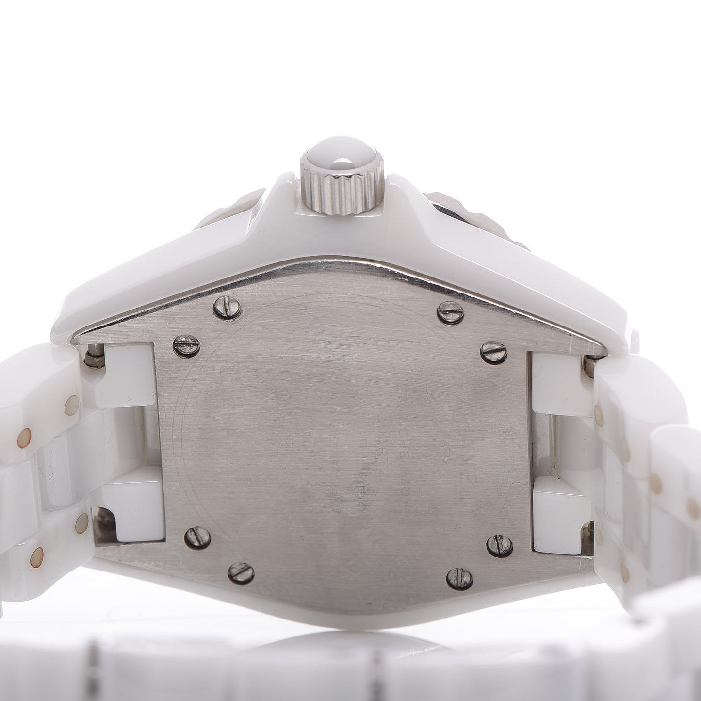 Stainless Steel Ceramic Pink Sapphire 33mm J12 Quartz Watch White