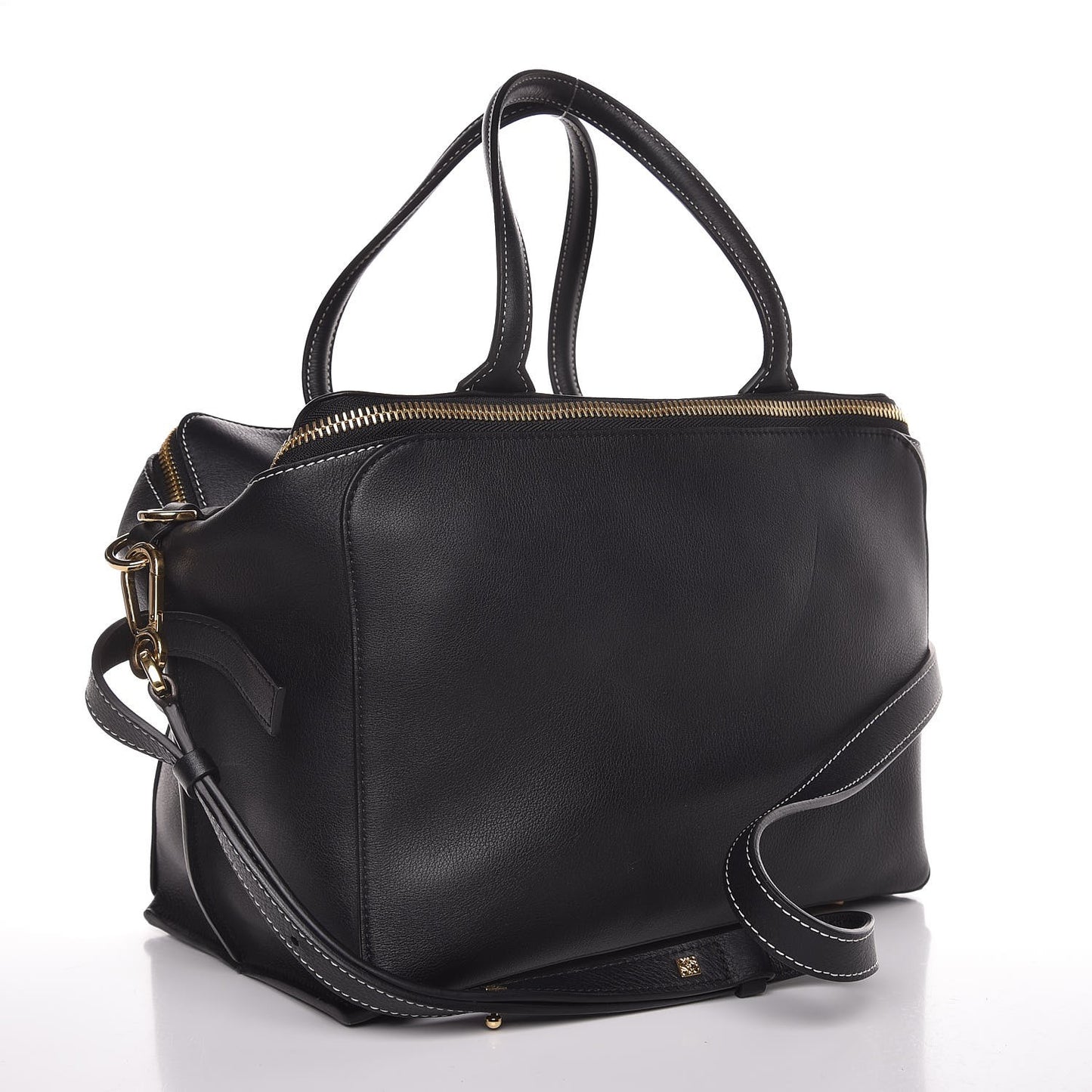Calfskin Triple Zip Tote Black