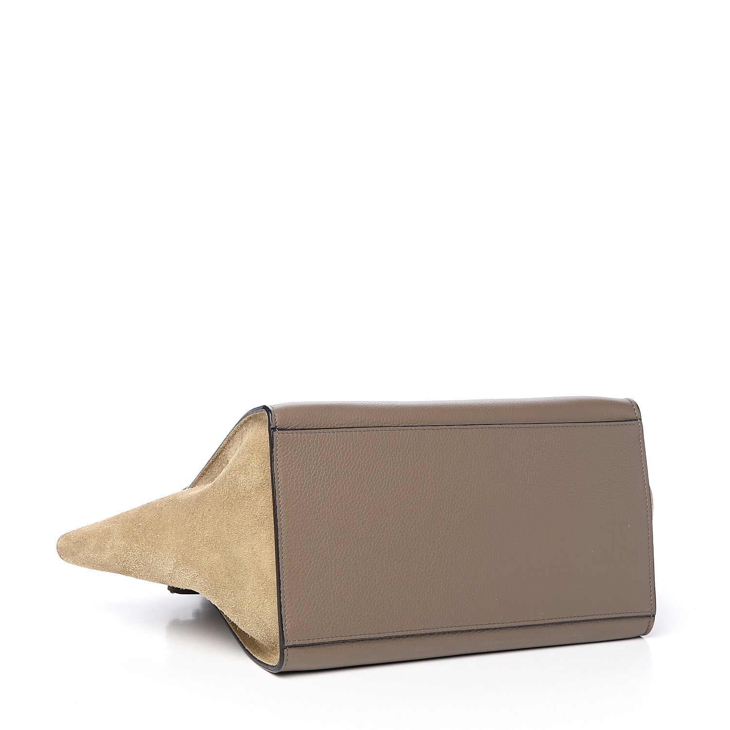 Celine Drummed Calfskin Suede Small Trapeze Souris 3 of 8