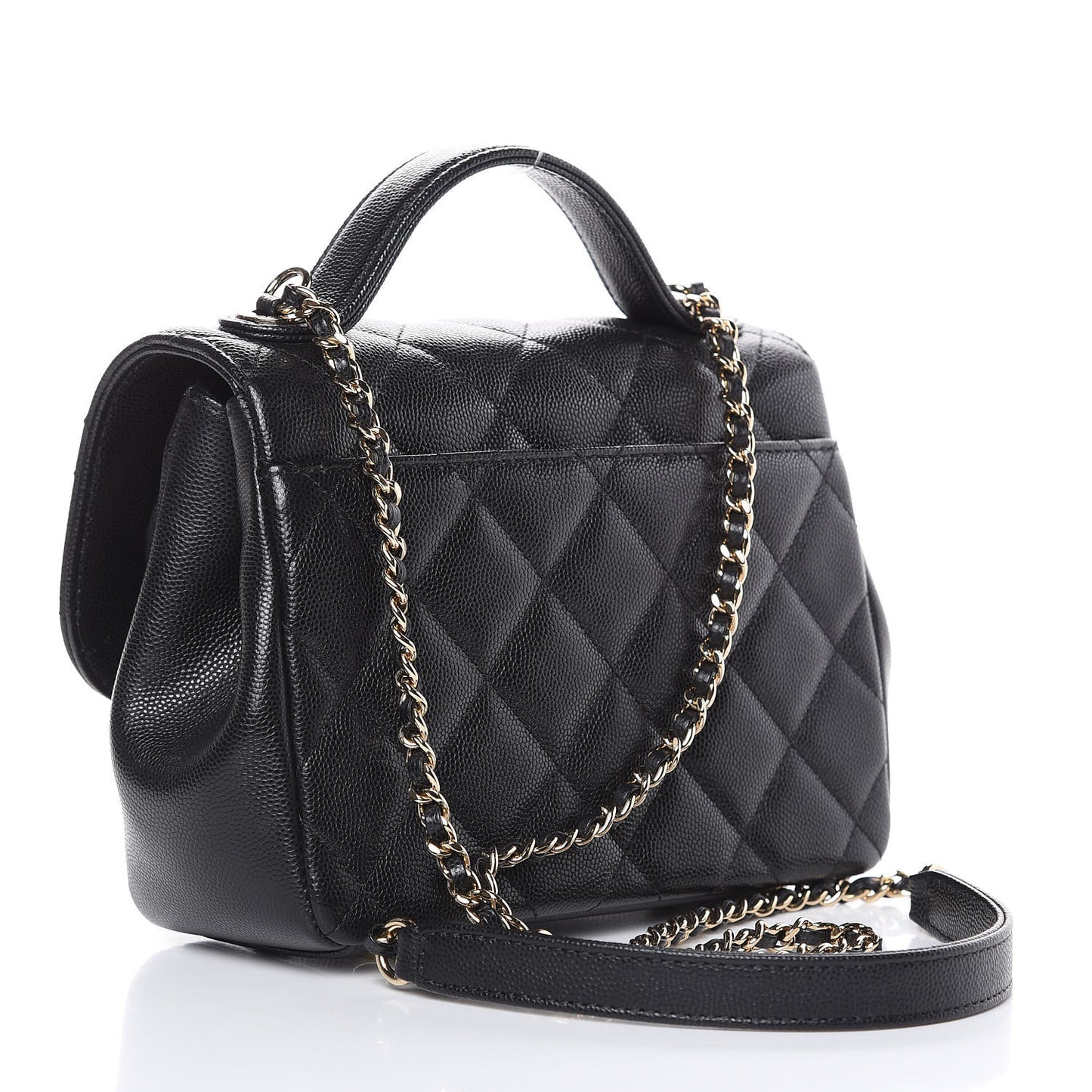 Caviar Quilted Small Business Affinity Flap Black