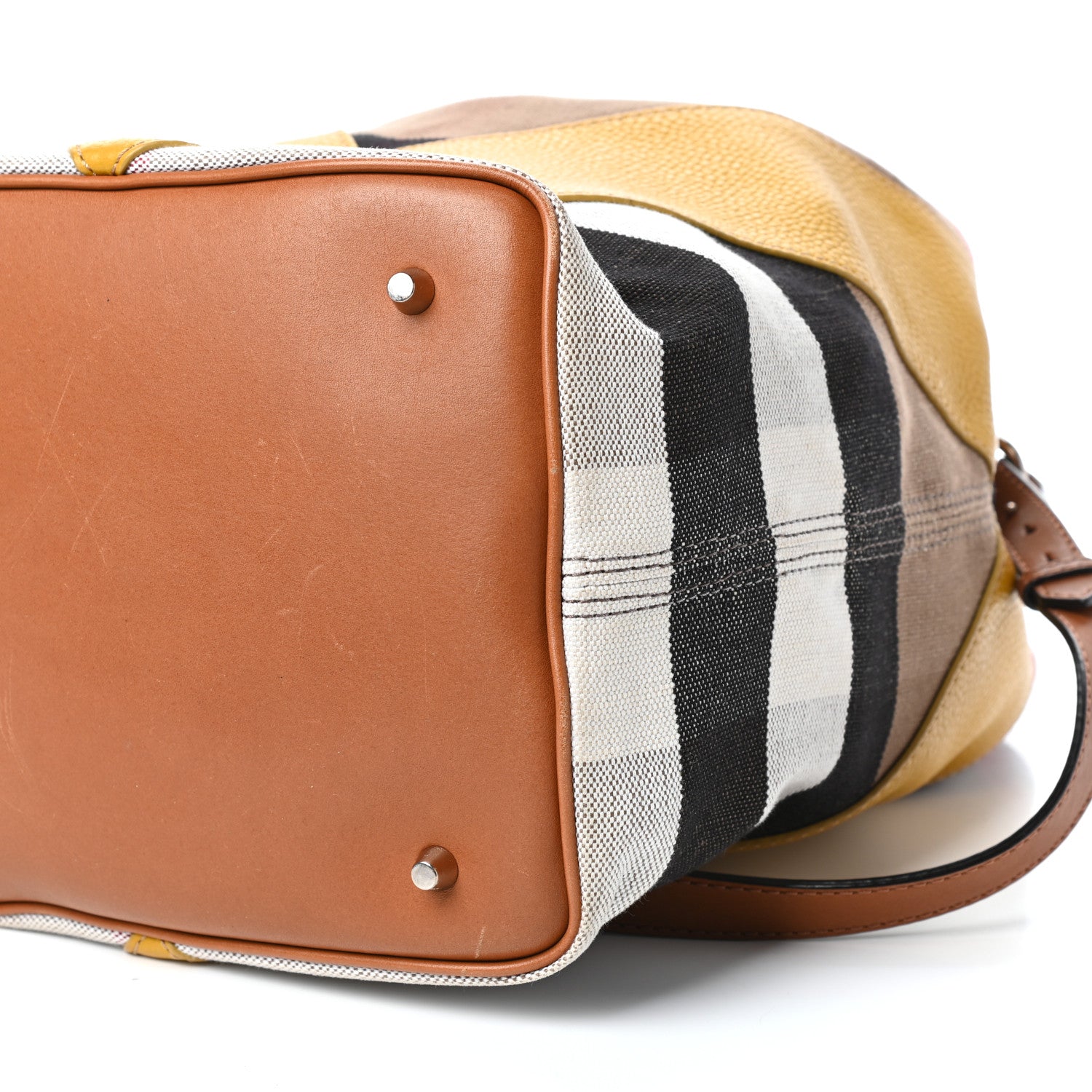 Burberry Canvas Mega Check Calfskin Chevron Medium Hobo Multicolor 11 of 12