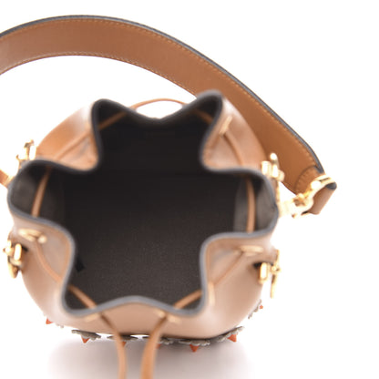 Fendi Vitello Liberty F is Fendi Floral Embellished Mini Mon Tresor Bucket Bag Caramello 5 of 10
