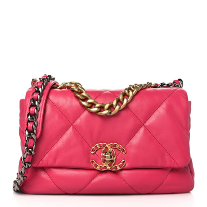 Chanel Lambskin Quilted Medium Chanel 19 Flap Dark Pink 1 of 10
