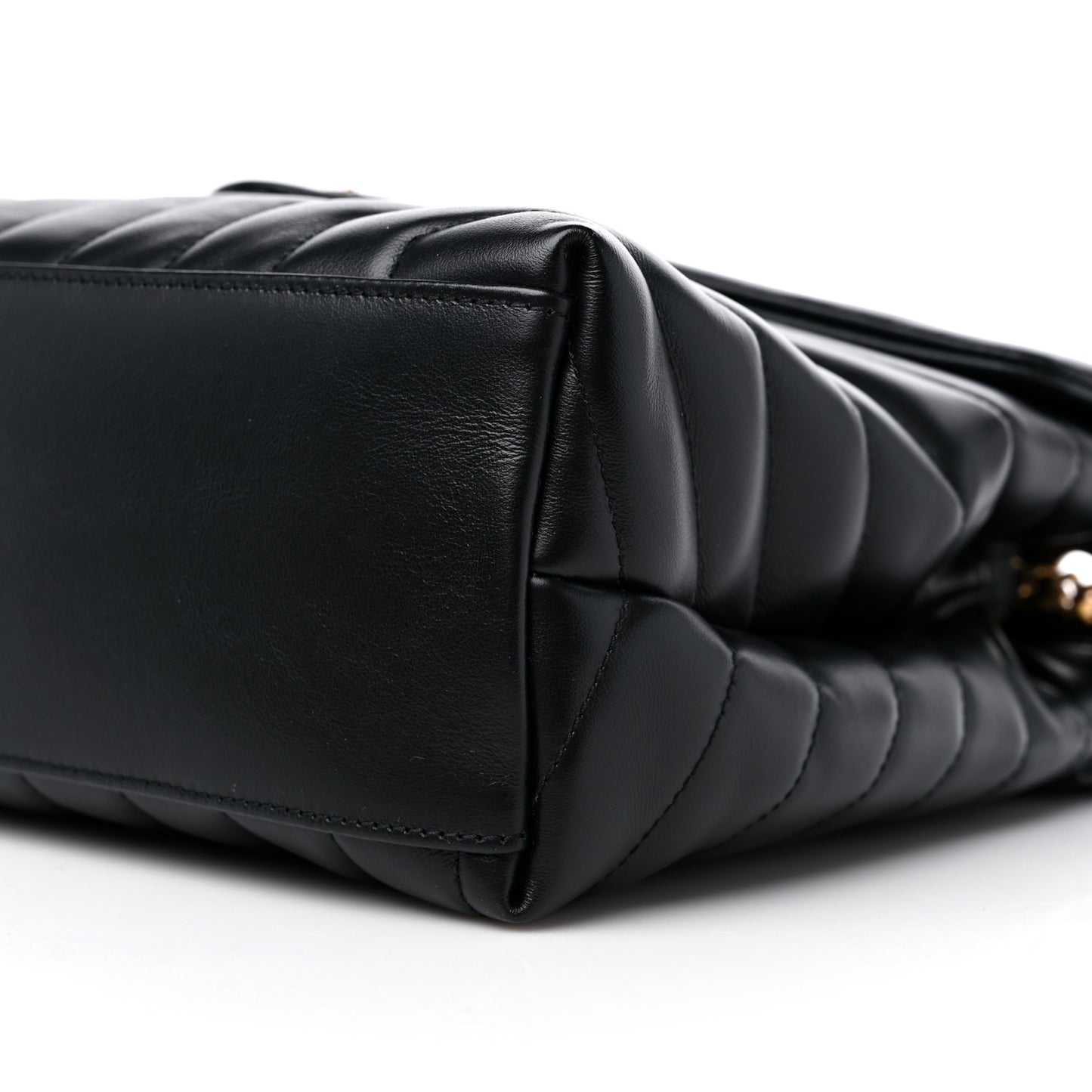 Calfskin Y Quilted Monogram Medium Loulou Chain Satchel Black