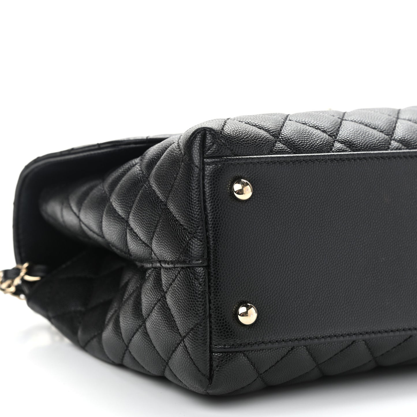 Caviar Quilted Medium Coco Handle Flap Black