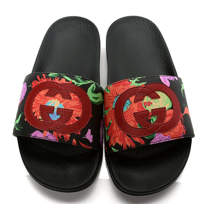 Gucci X KEN SCOTT Rubber Infinity Jenni Interlocking G Womens Pool Slide Sandals 35 Black Pink 6 of 10
