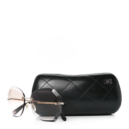 Chanel Metal Spring Round Sunglasses 4220 Gold Brown 8 of 8