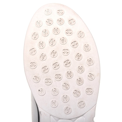 Chanel Lycra Womens CC Sneakers 39 White Black 8 of 10