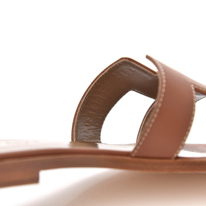 Hermes Box Calfskin Oran Sandals 36 Gold 8 of 9