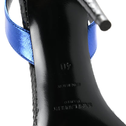 Saint Laurent Metallic Calfskin Manhattan Ankle Strap Sandal 40 Multicolor 7 of 9