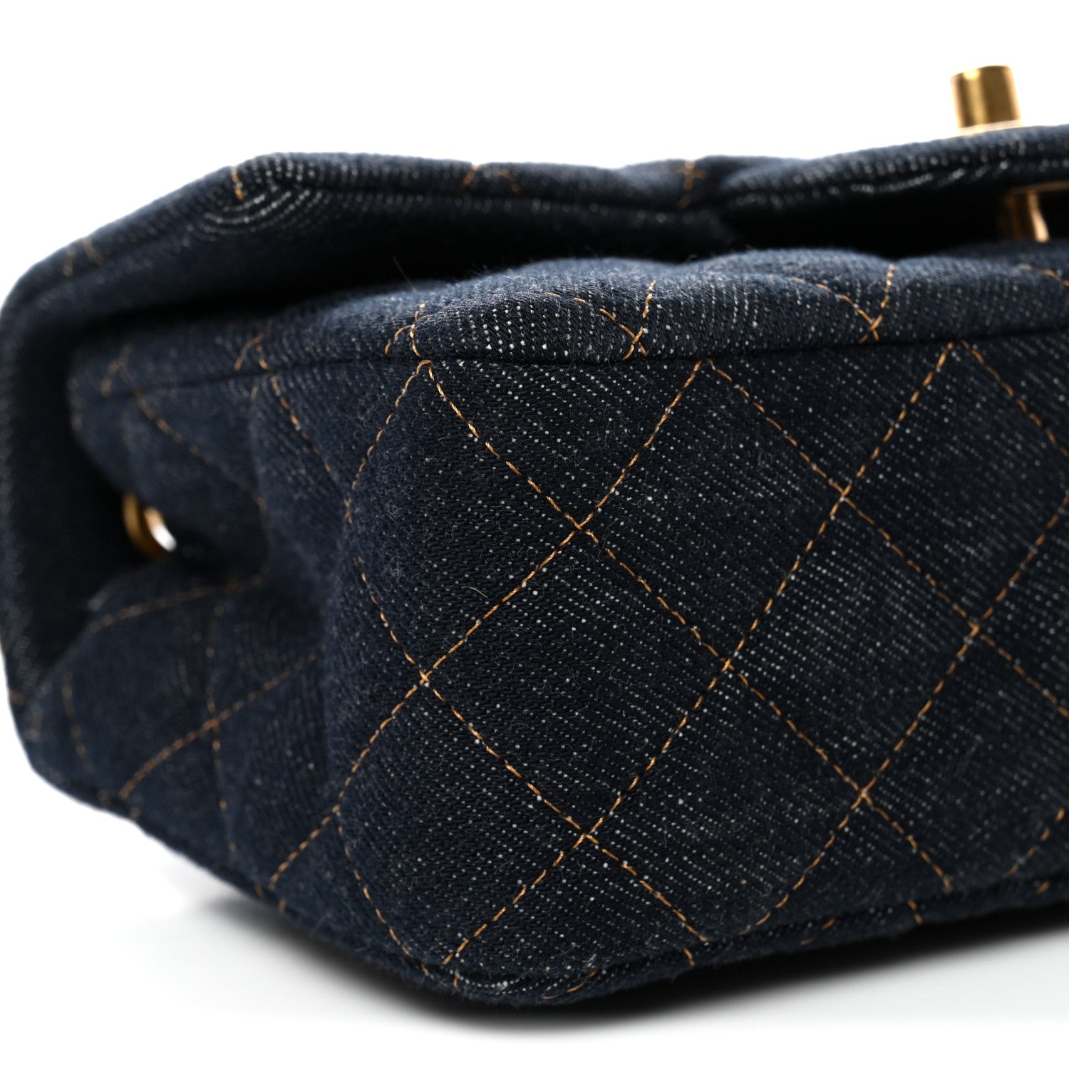 Chanel Denim Quilted Mini Rectangular Flap Dark Blue 10 of 11