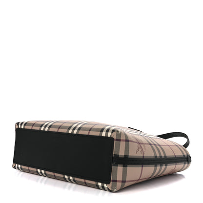 Burberry Grainy Calfskin Haymarket Check Small Reversible Tote Black 7 of 22