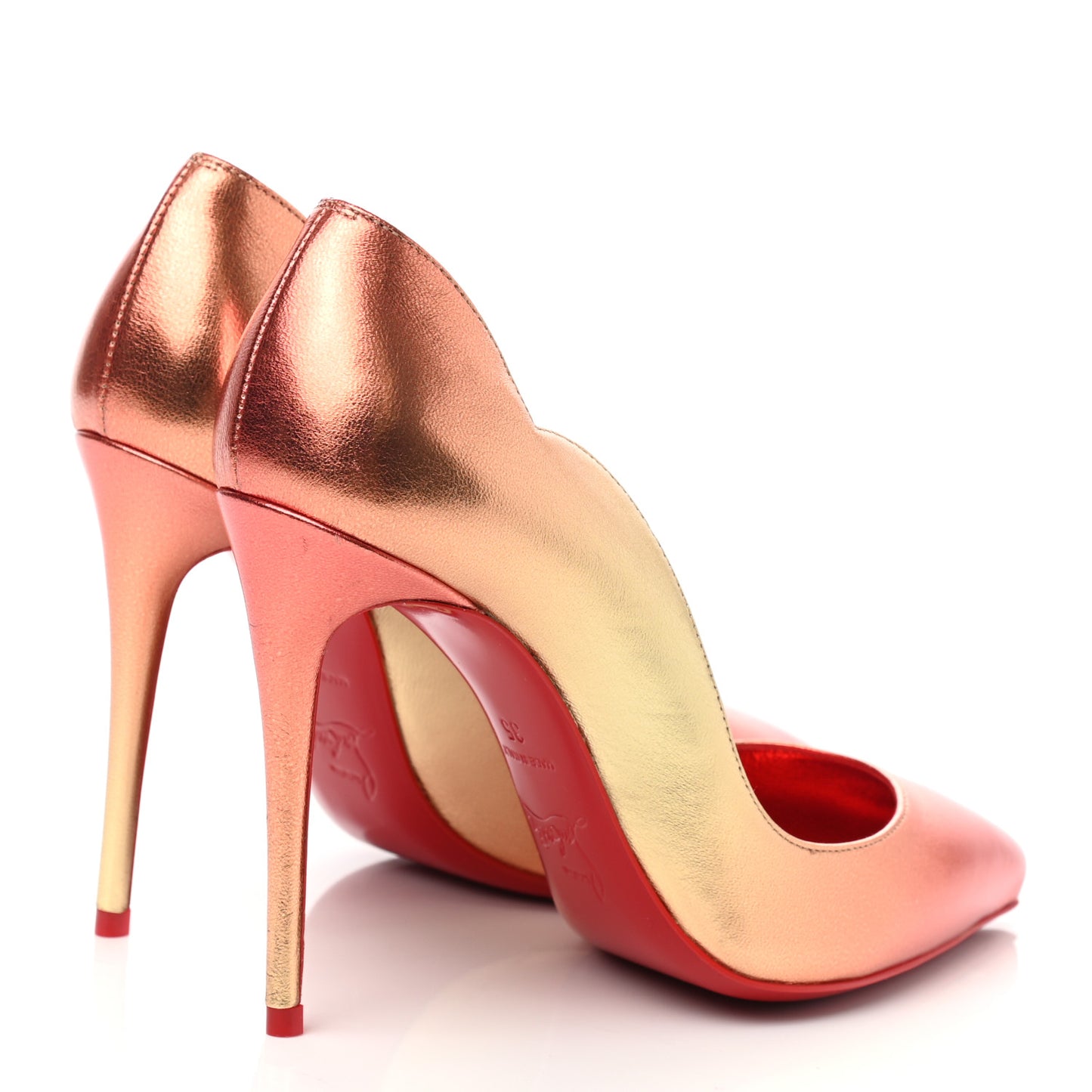 Metallic Calfskin Ombre Hot Chick 100 Pumps 35 Fiamma