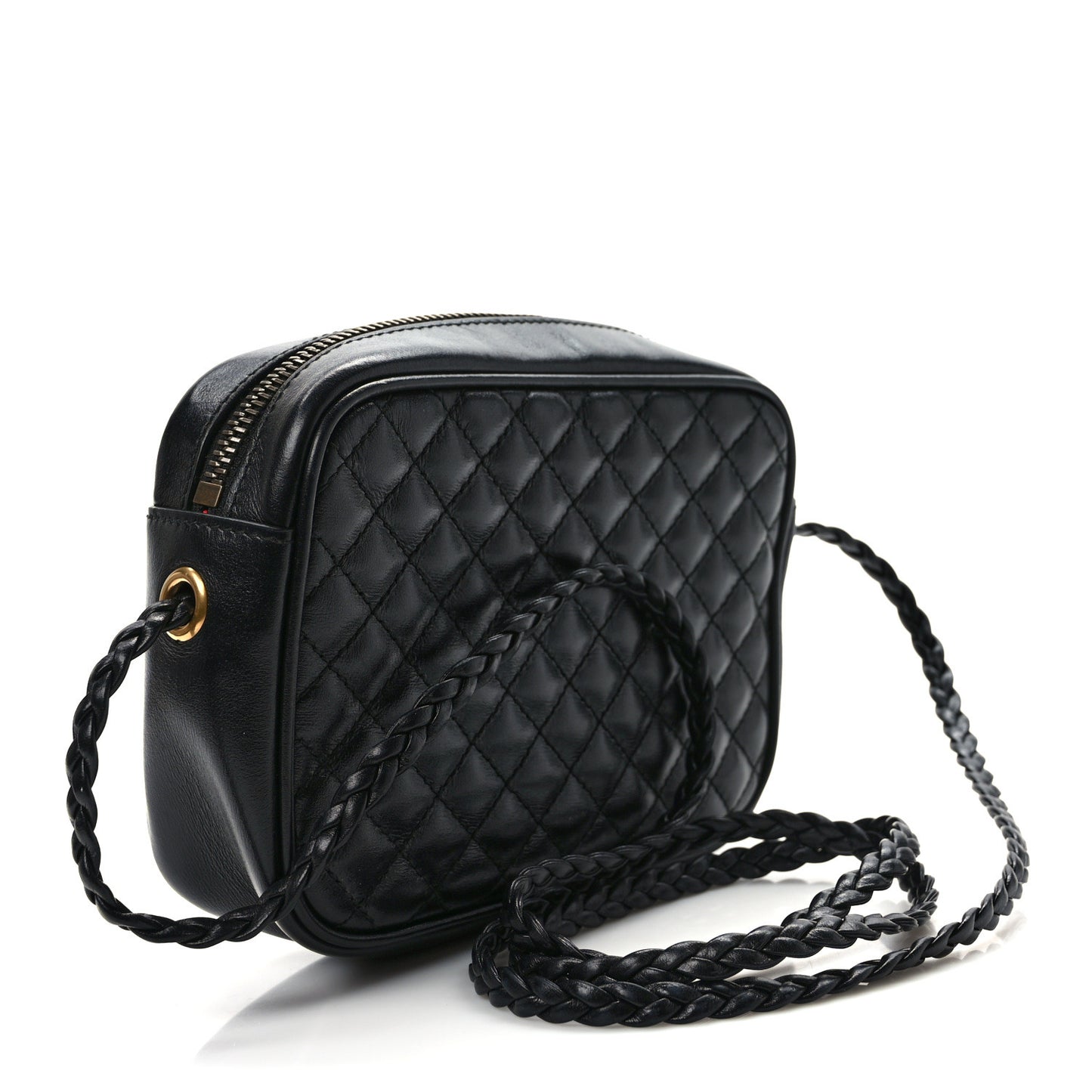 Calfskin Trapuntata Web Mini GG Shoulder Bag Black
