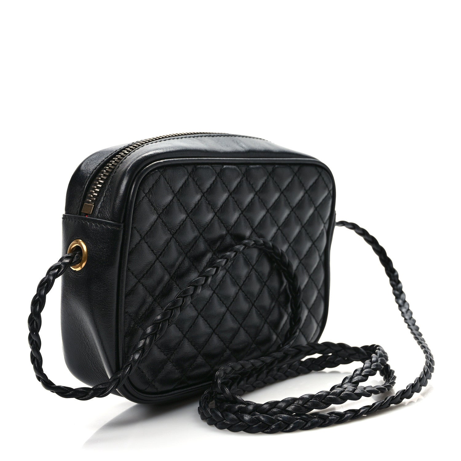 Gucci Calfskin Trapuntata Web Mini GG Shoulder Bag Black 3 of 8