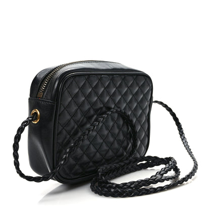Gucci Calfskin Trapuntata Web Mini GG Shoulder Bag Black 3 of 8