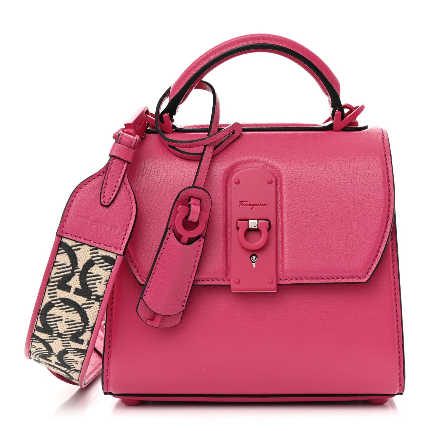Calfskin The Piccolo Boxyz Top Handle Bag Pink