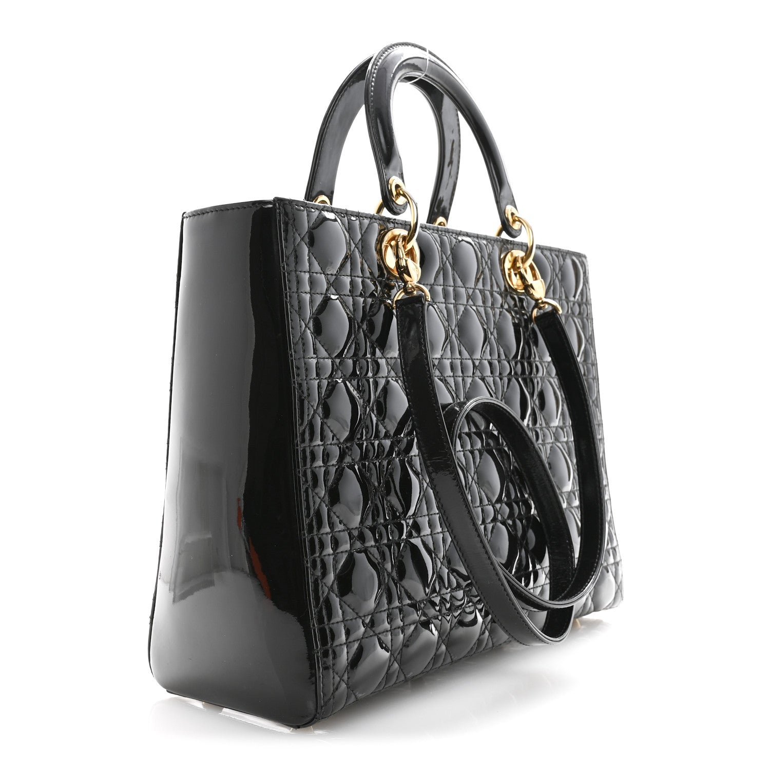 Christian Dior Patent Cannage Large Lady Dior Black 3 of 16