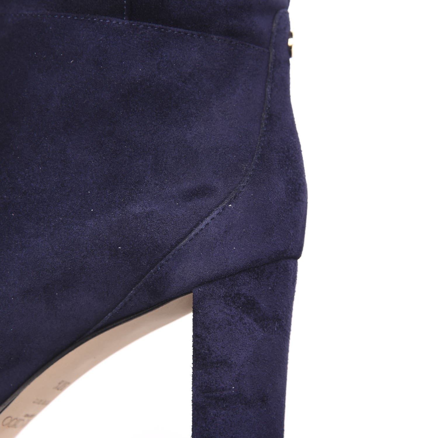 Jimmy Choo Suede Madalie 80 Knee High Boots 37.5 Navy 7 of 7