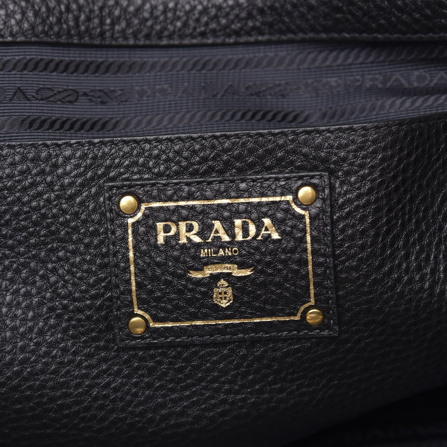 Prada Vitello Daino Tote Black 9 of 10
