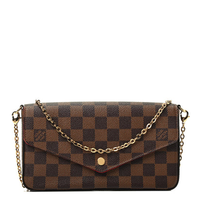Louis Vuitton Damier Ebene Pochette Felicie Chain Wallet 1 of 3