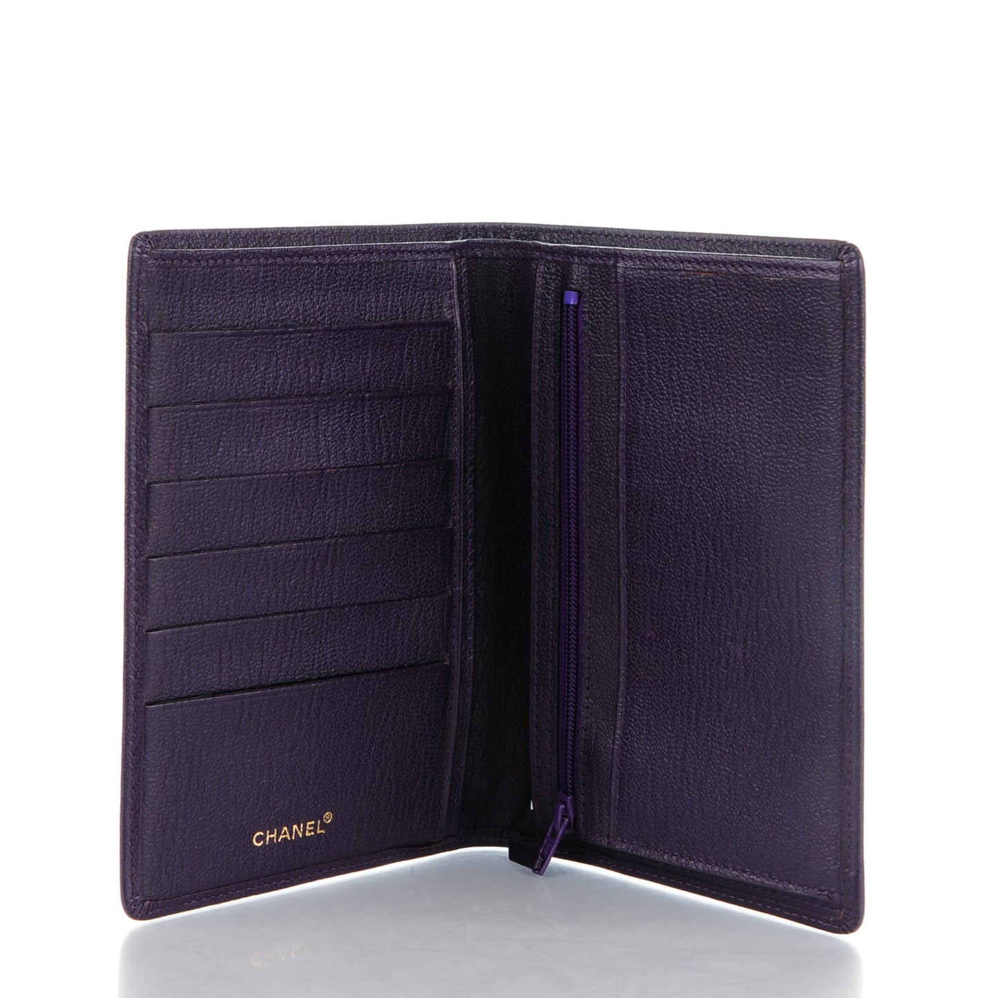 Goatskin Bi-Fold Wallet Purple