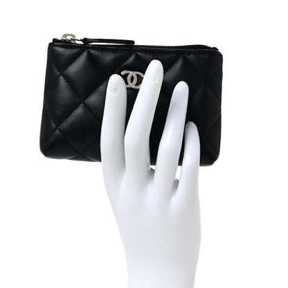Chanel Lambskin Quilted Key Holder Case Black 2 of 8