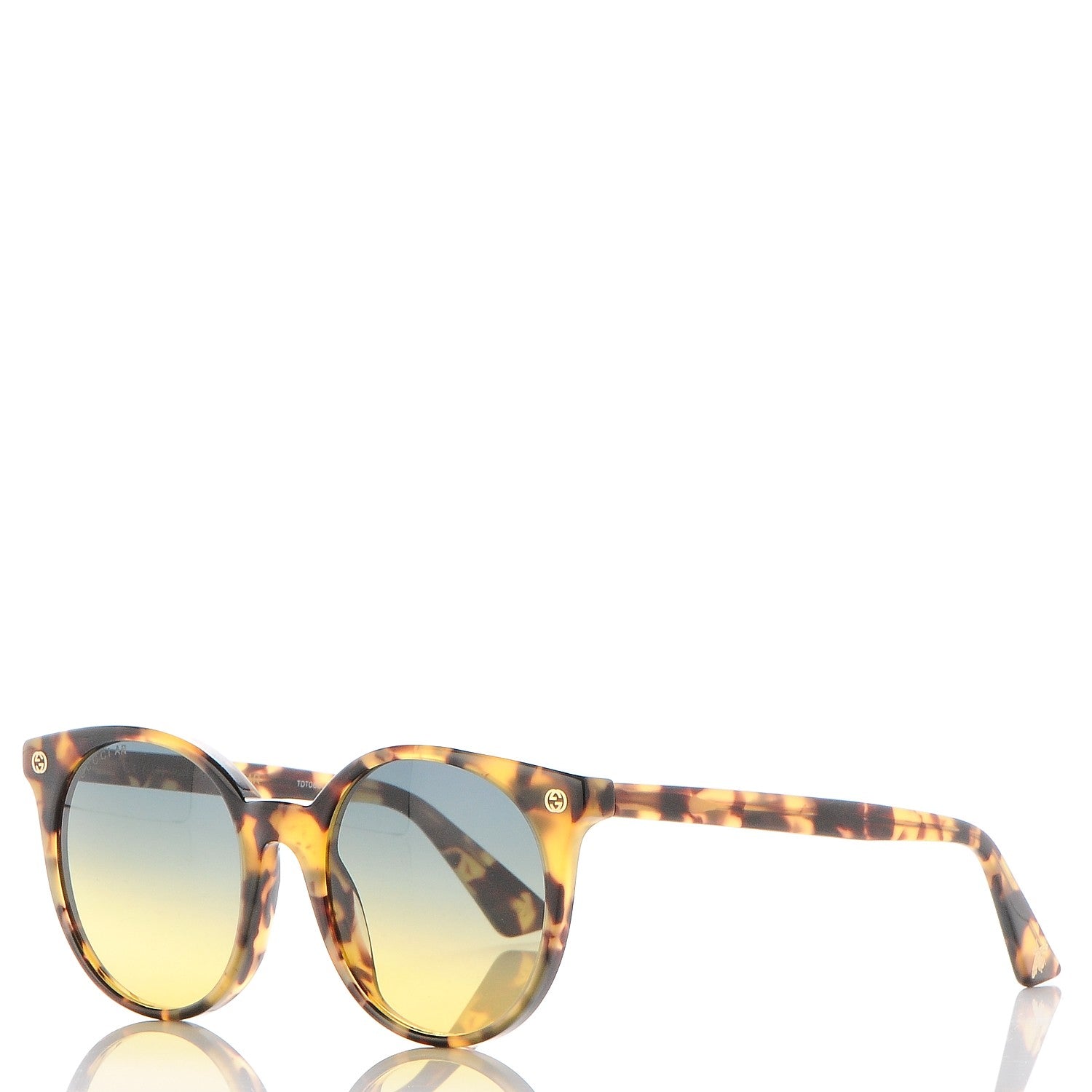 Gucci Round GG0091S Sunglasses Havana 1 of 8