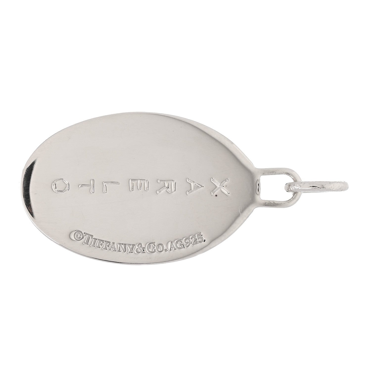 Tiffany Sterling Silver Caduceus Oval Tag Pendant 4 of 4